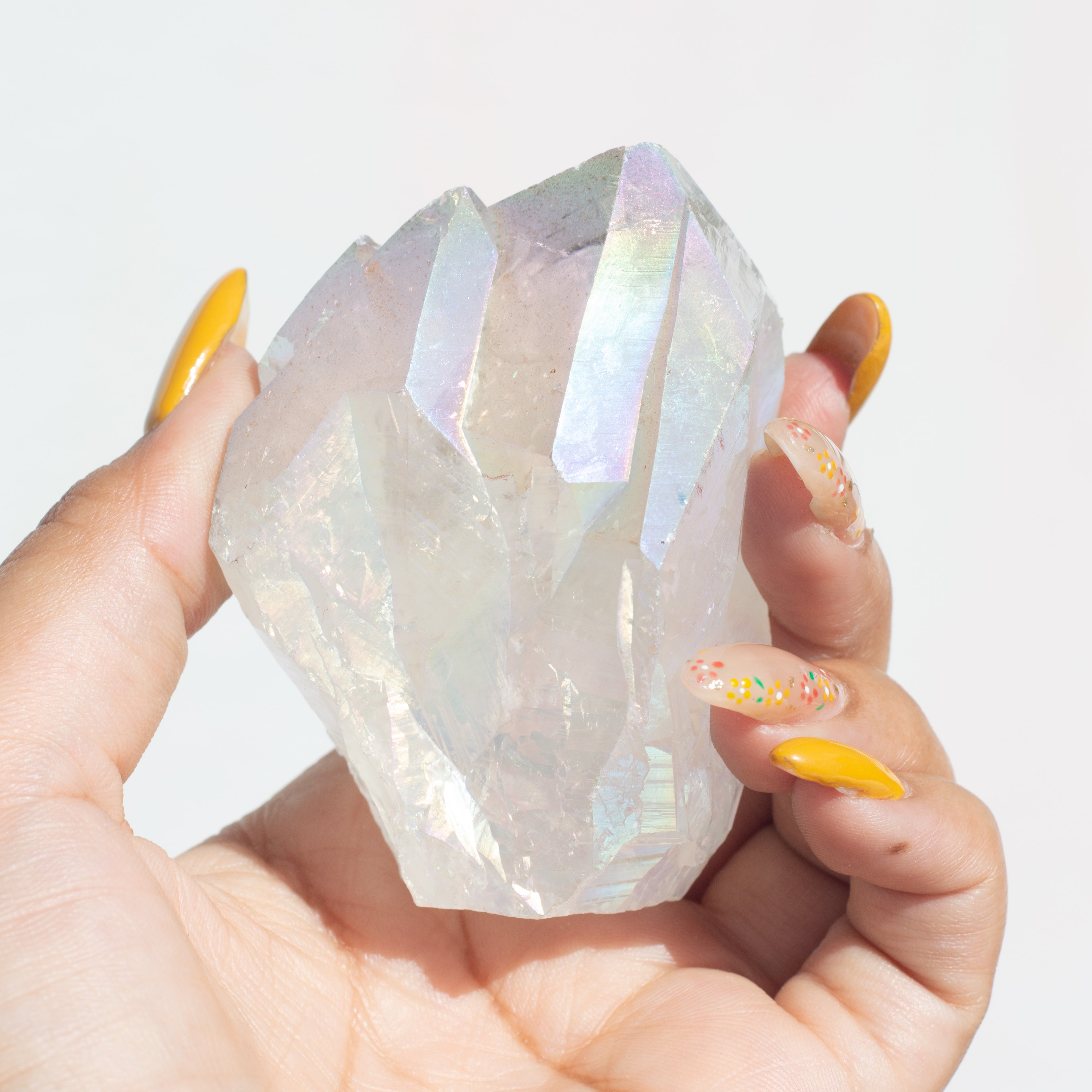 White Aura Amethyst Points