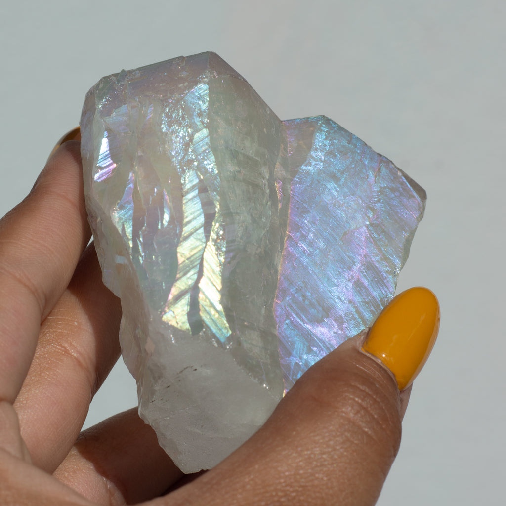 White Aura Amethyst Points