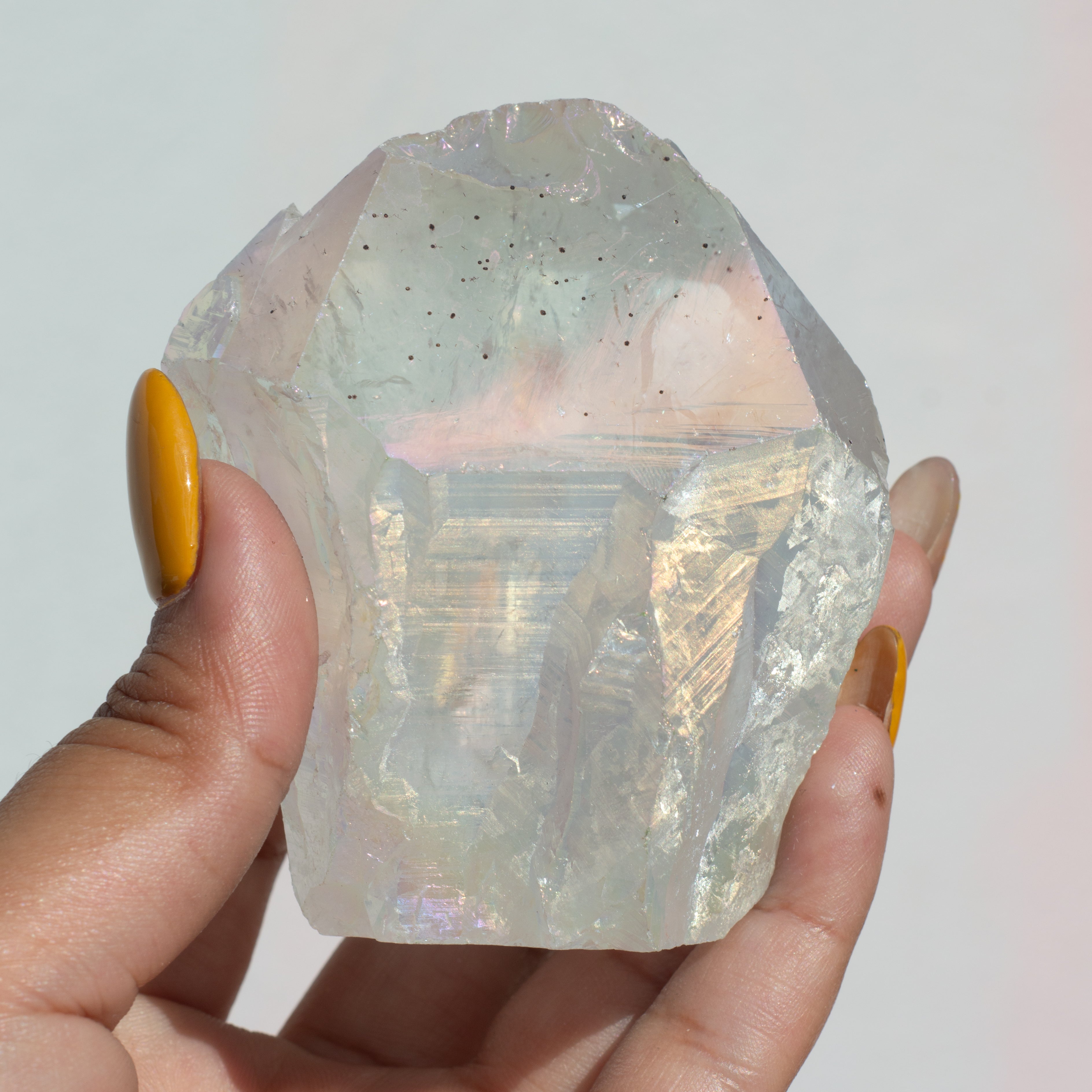 White Aura Amethyst Points